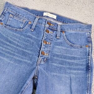 Madewell 10 High-Rise Skinny Jeans Womens 30P Blue Medium Wash Button Fly 30x27